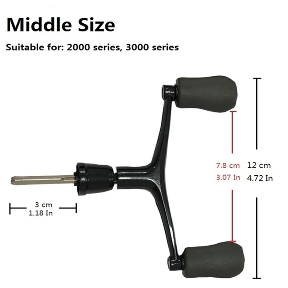 

Fishing Reel Handle All Metal Spinning Reel Fold Handle J3FR Double Knobs Handle Rocker Arm Stainless Steel Two Sizes