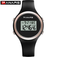 simple womens watches black silicone sport watch for women waterproof alarm led girls digital watches women reloj mujer