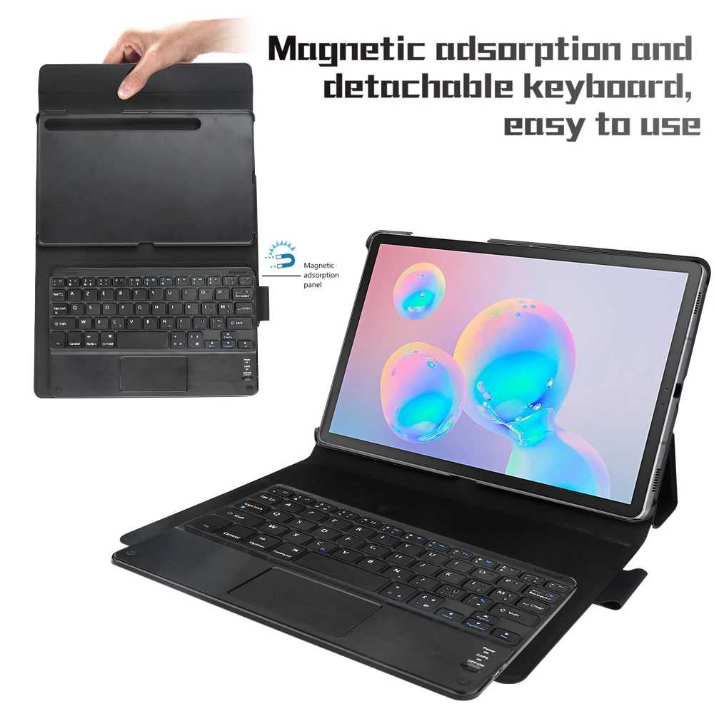 Чехол с французской клавиатурой для samsung Galaxy Tab S6 10,5 дюймов SM-T860/T865 чехол из искусственной кожи с откидной подставкой и Bluetooth клавиатурой