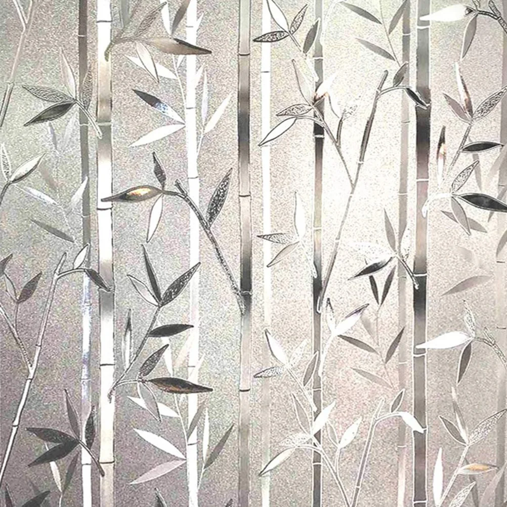 

Bamboo Window Film Stained Glass Film Frosted Privacy Window Decal Decorative Window Cling No Glue Removable Window Stickers