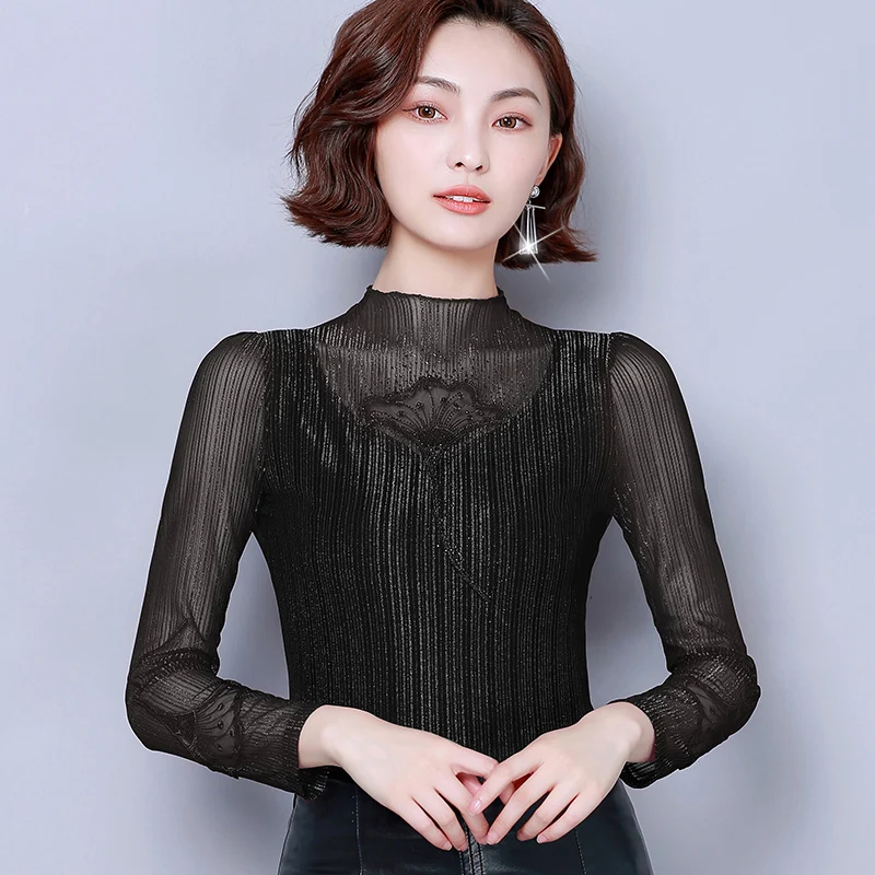 Осенние женские блузки корейская мода женская шелковая блузка OL рубашка плюс