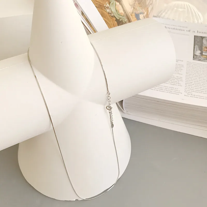 

Leouerry 925 Sterling Silver Round Bead Chain/Cross Chain/Side Chain/Snake Chain Necklace Simple Wild Choker Necklaces for Women