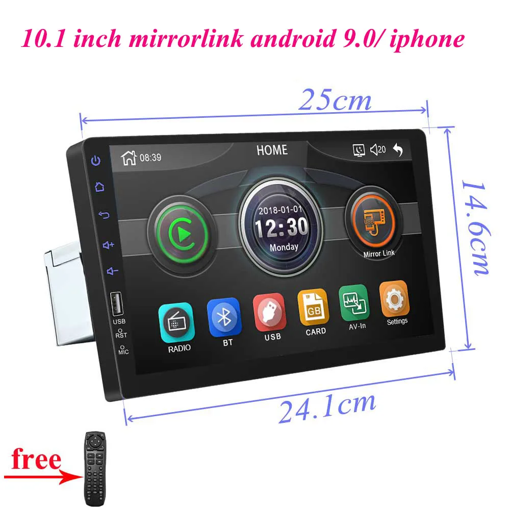 10.1 inch " сенсорный Автомагнитола Mirrorlink Bluetooth USB DVR камера заднего вида 2din Автомагнитола MP5 плеер один din Авторадио без Android - Цвет: 10.1 inch