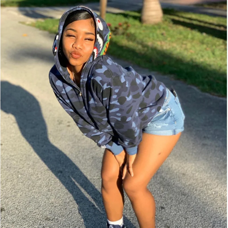 

Camouflage Brand Hoodies Women Classic Sweater Thin Zipper Hoodie Couple Sweater Zip Hoodie Women Jacket Coat 2021 New