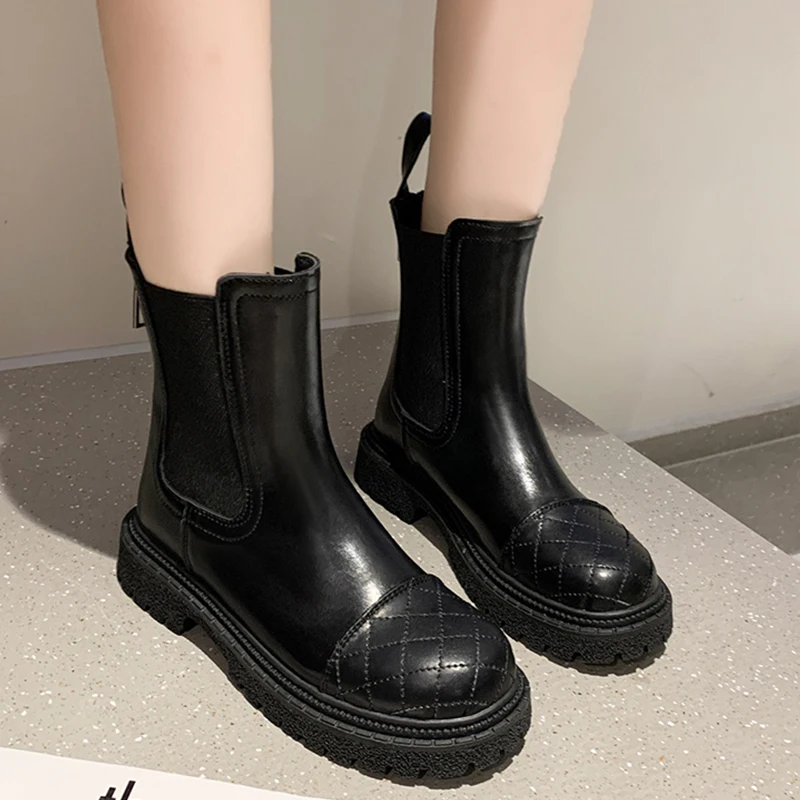 

2021 Women Boots Platform Shoes Female Women 's Shoes Autumn Winter Ankle Botas Footwear Ladies Booties Goth Punk High Quality