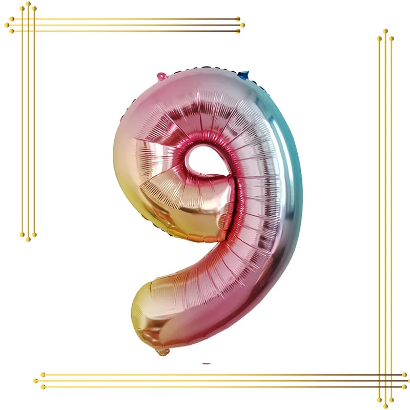 32-дюймовые градиентные большие фольгированные шары для дня рождения с гелием, цифры Happy Party Decorations Kids Figures Wedding Air Globos.