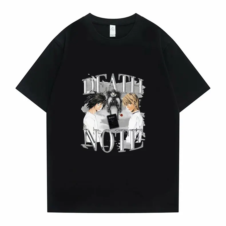 

Funny Anime Death Note Printed T-shirt Fashion Men Women Cotton Tshirt Mens Tee Man Woman Oversized EU Size Tshirt Short Sleeve