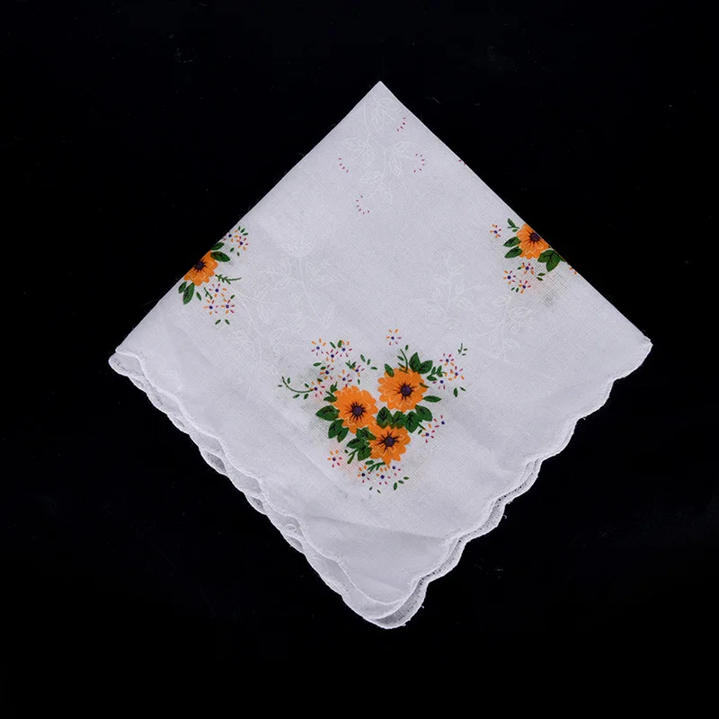 Хлопковые женские носовые платки вышитый кружевной Цветочный носовой платок
