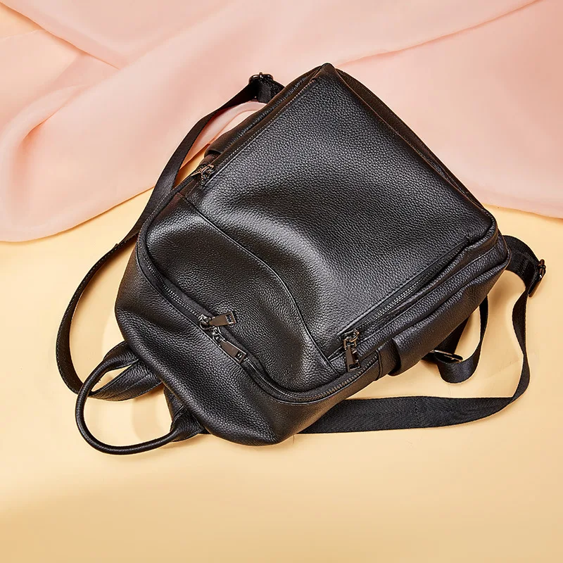 

2020 Women Genuine Leather Mini Backpack Female Teenage Girls School Backpacks Small Mochila Solid Shoulder Bag Day Pack
