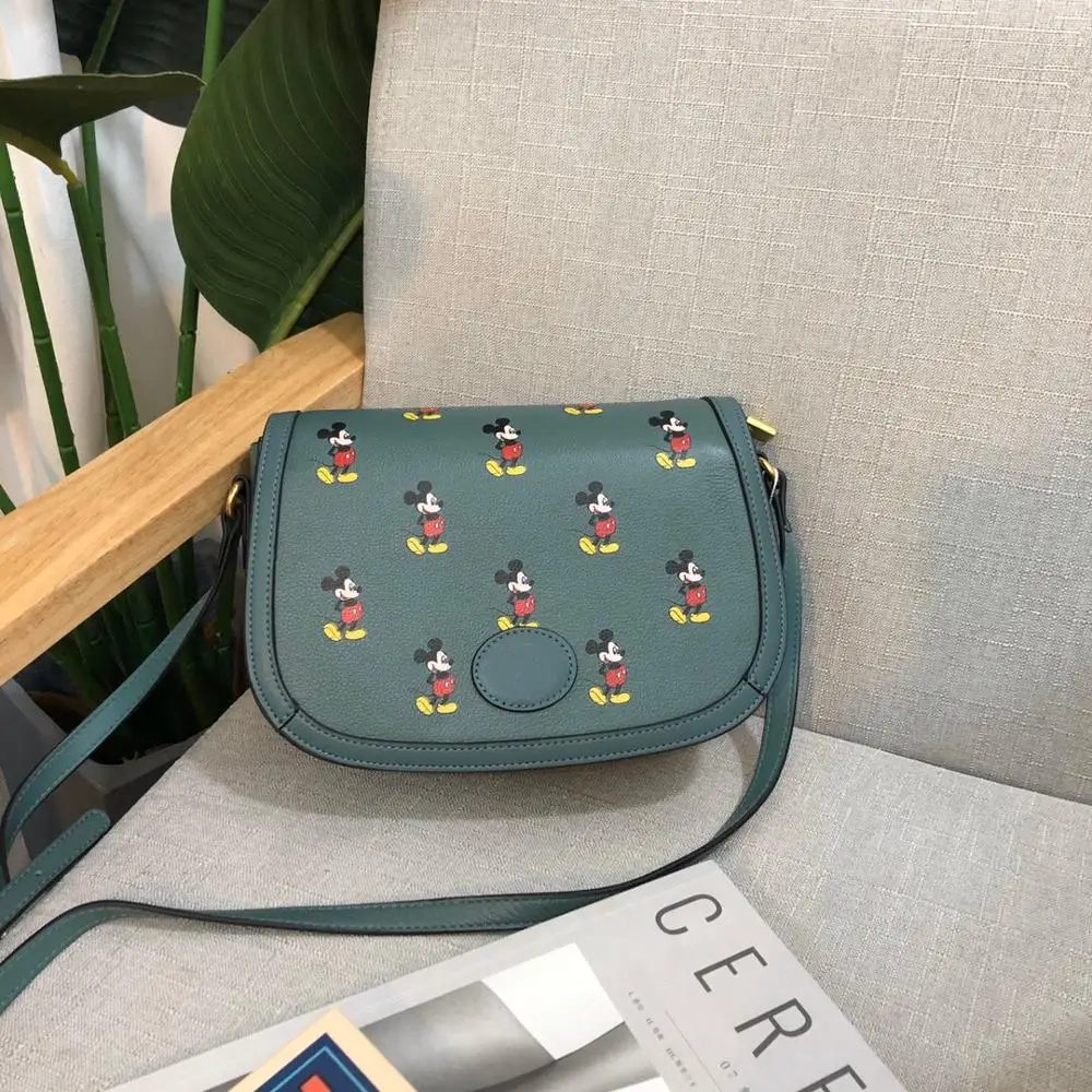 

free shipping 2020 the new style nice cute cartoon genuine cow leather women one shoulder bag crossbody bag26 cm 4color