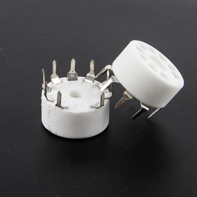 5 PCS Ceramic 9 Pin B9A PCB MOUNT Tube Socket FOR 12AX7 12AT7 Hifi Audio Vintage AMP DIY | Электроника