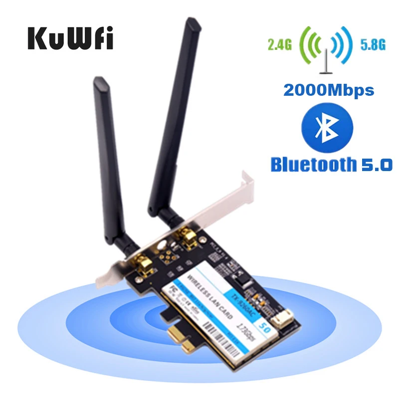KuWFi PCI-e WiFi адаптер + Двухдиапазонная Bluetooth 5 0 WLAN сетевая карта для Intel 9260ac 802.11ac 1730Mbps