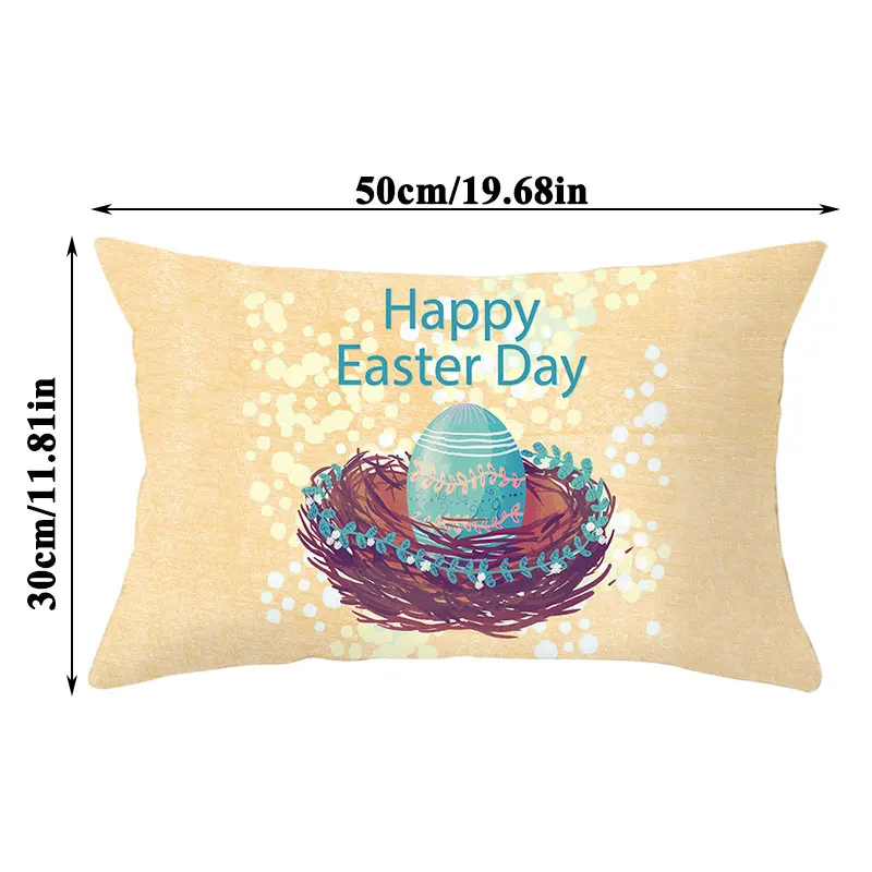 

Lovely Printing Series Washable Pillowcase Peach Skin Waist Pillowcase Sofa Supplies For Easter Home Decorative Pillowcase