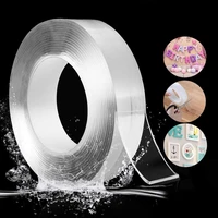135m nano tape double sided tape transparent adhesive traceless tape reusable waterproof wall door sticky tape glue