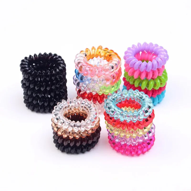 

10PCS/lot 2cm Small Telephone Line Hair Ropes Girls Colorful Elastic Hair Bands Kid Ponytail Holder Tie Gum Hair Accessories