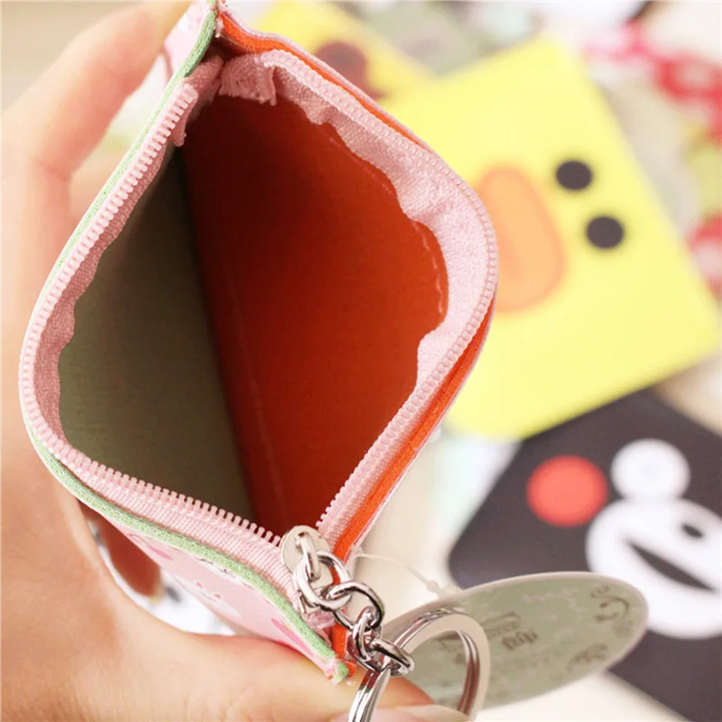 Кошелек для монет с рисунком медведя и кролика маленький кошелек на молнии