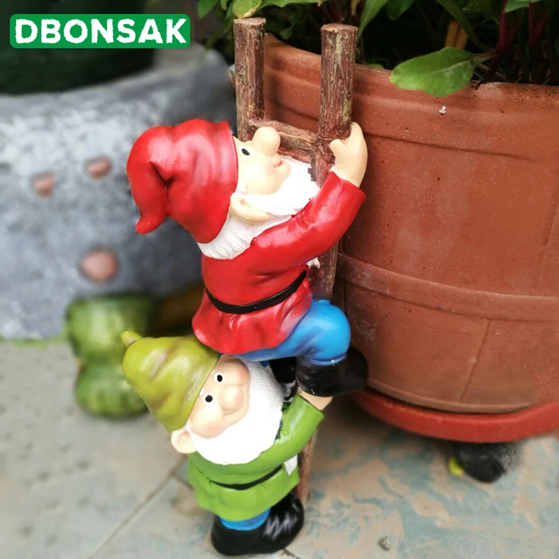Скалолазание по ступенькам, украшение карликов, скалолазание, статуя бонсай, внутренний двор, балкон, скульптура эльфа, садоводство, изделия из смолы, садовый Декор