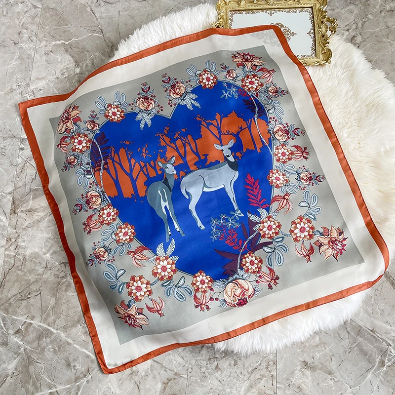 

2021 new spring women scarf quality shawl silk fashion scarf headscarf beach sunscreen bag headscarf scarf 90cm*90cm