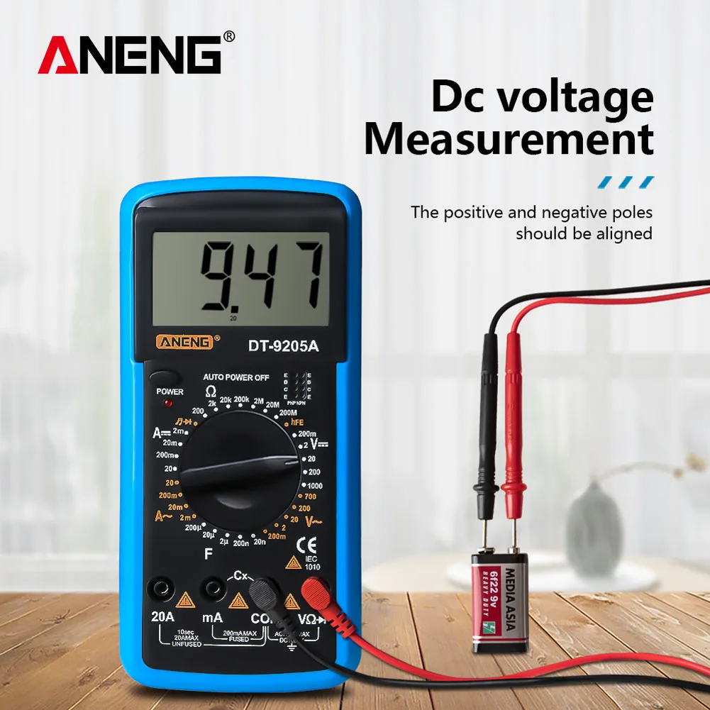 ЖК дисплей Цифровой мультиметр переменный/Прямое напряжение сопротивление тока