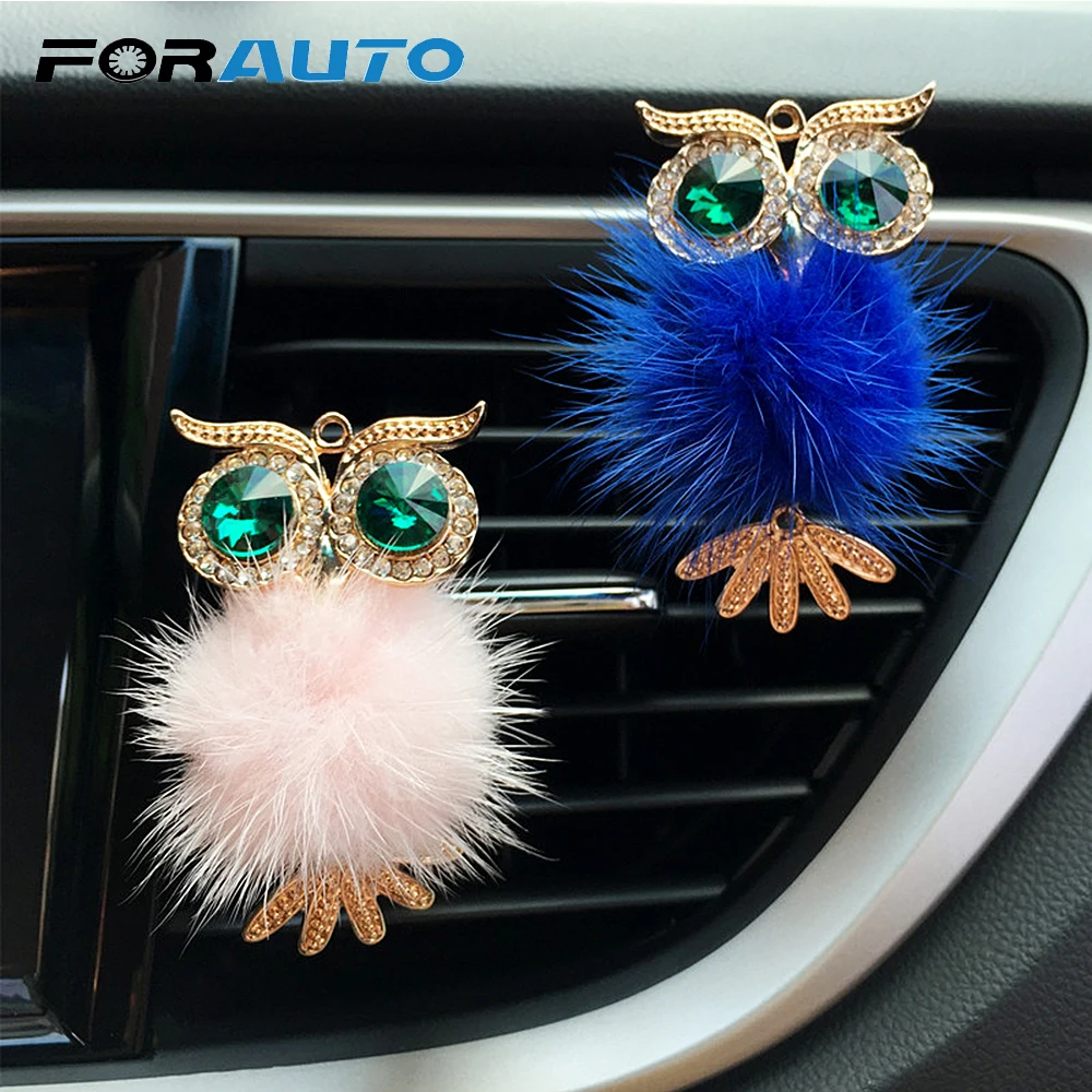 Автомобильный освежитель воздуха FORAUTO с милым кристаллом, Сова, вентиляция, твердый ароматизатор, диффузор, авто освежитель воздуха на выходе, автомобильные аксессуары, Стайлинг автомобиля