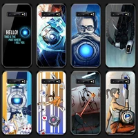 american game portal 2 phone case tempered glass for samsung s20 plus s7 s8 s9 s10e plus note 8 9 10 plus a7 2018