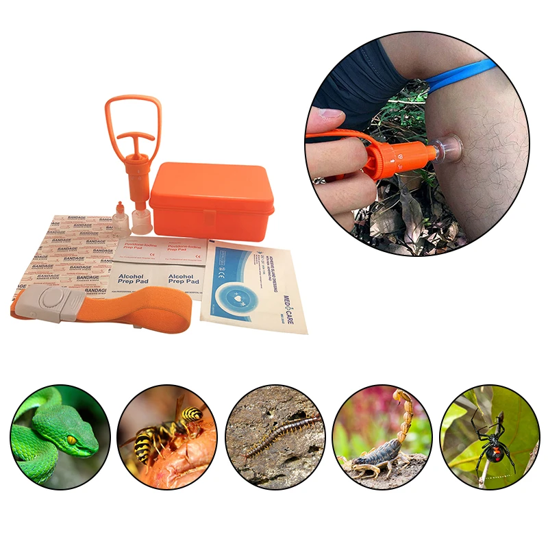 

HOT Outdoor Survivor Venom Extractor Kit Safe First Aid Kit Safety Venom Protector Snake Bees Bite Venom Extractor Outdoor
