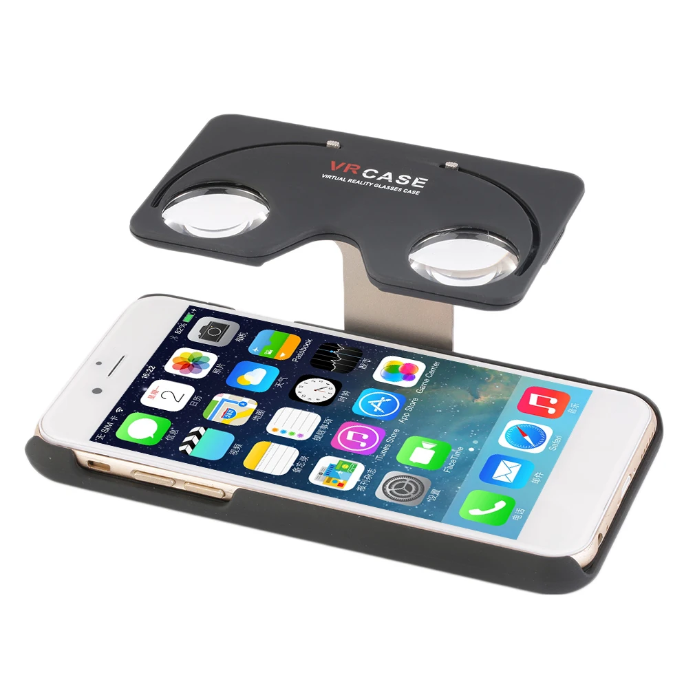 2 в 1 3D кино VR Виртуальная реальность объектив Чехол очки для iPhone 6/6s 4 7" |