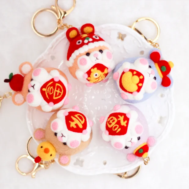 Chinese Zodiac mouse wool felt needle felting decoration craft needlecraft DIY handmade | Дом и сад