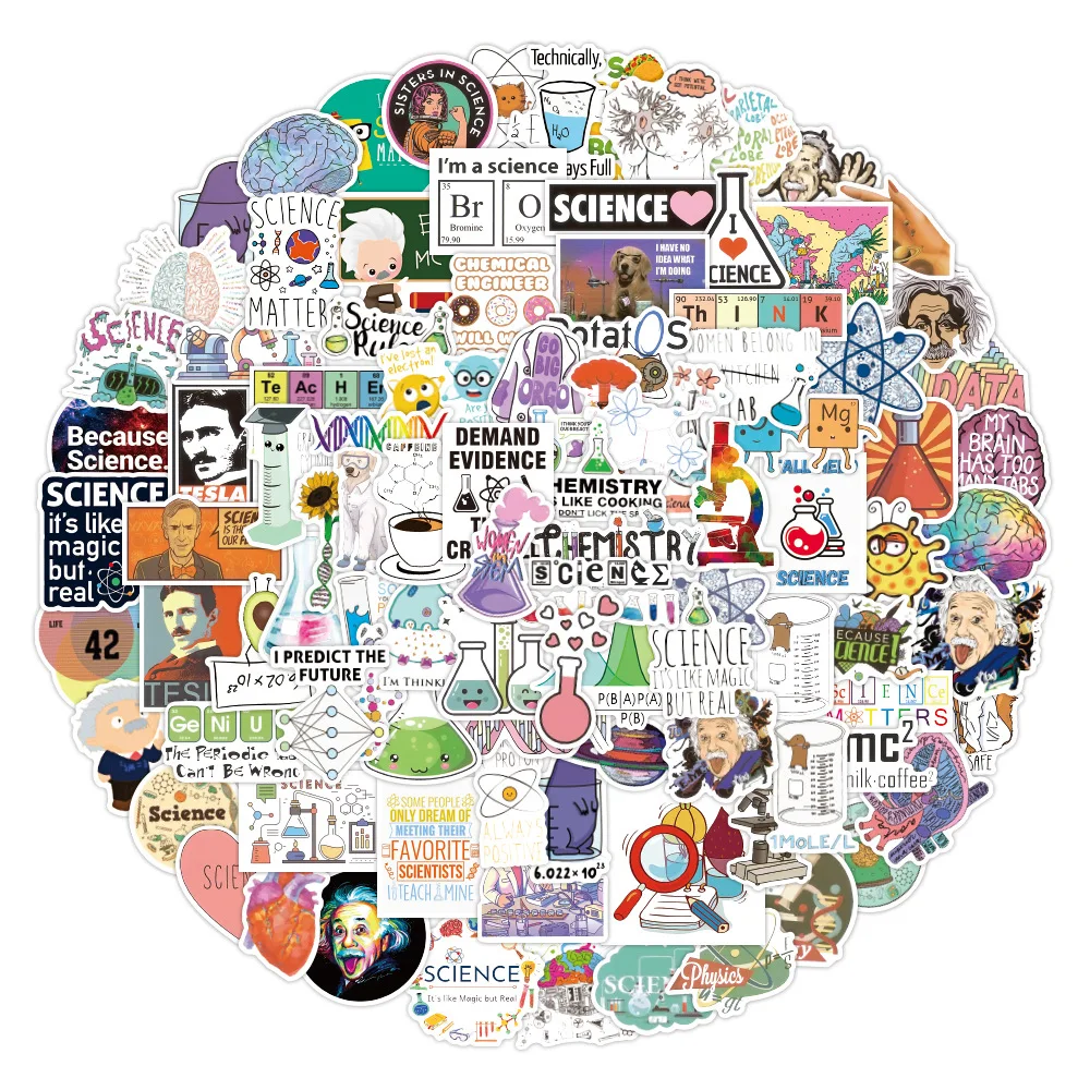 10/30/50/100 шт. научная лаборатория забавная химия ученые наклейки s DIY скейтборд