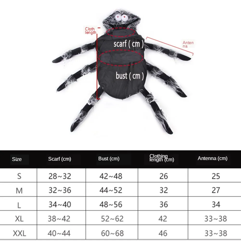 

Funny Black Spider Dog Halloween Dress Up Clothes Christmas Pet Cat Simulation Cosplay Costume Fancy Party Outfit Accessories