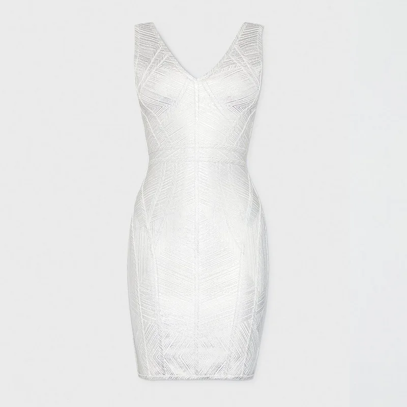 

Bandage dress sexy tight cocktail dress gilded bandage sleeveless buttocks dress
