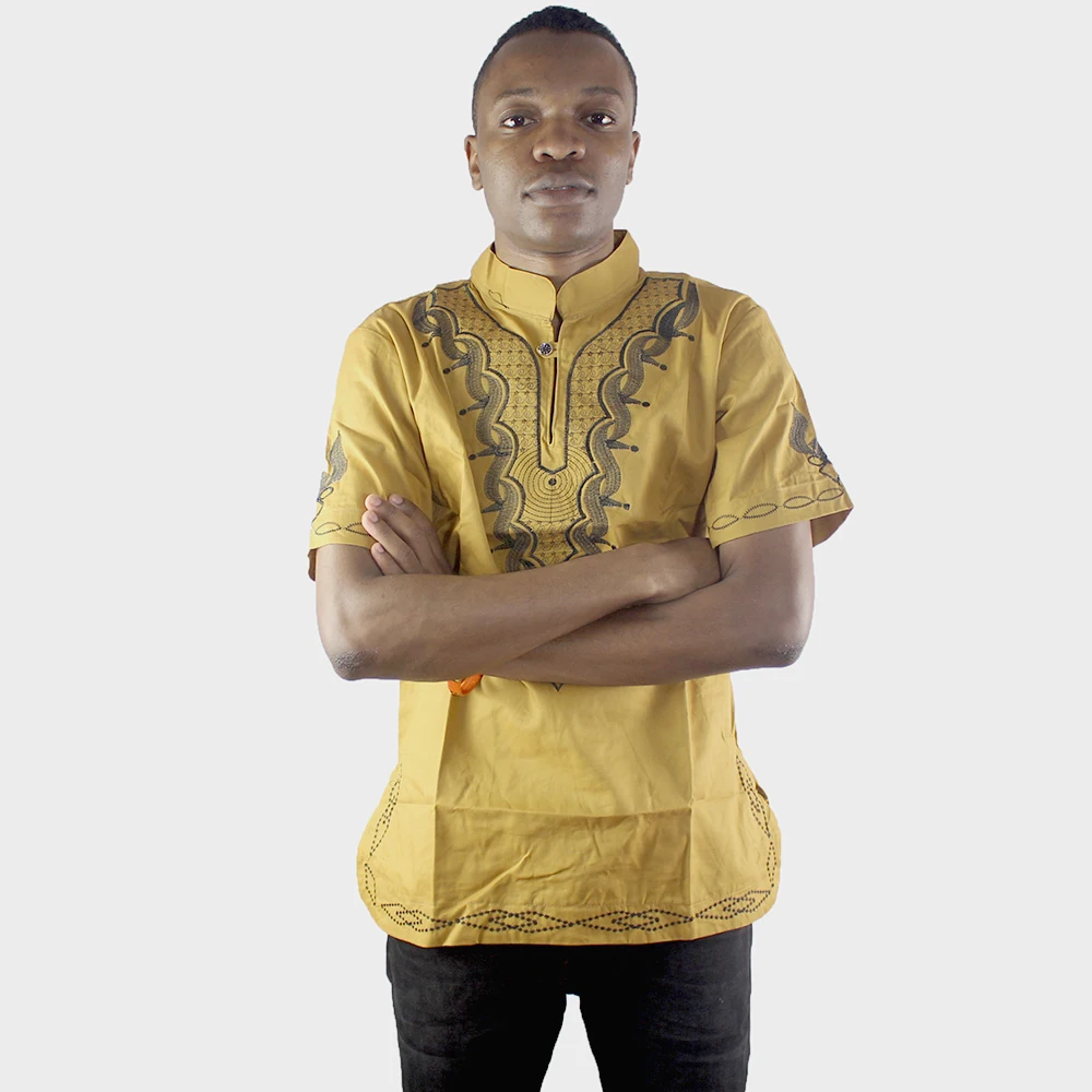 muslim shirt kurta men African Man Casual Top Kwanzaa Embroidery Dashiki Summer Men's t-shirt мусульманская одежда для мужчин