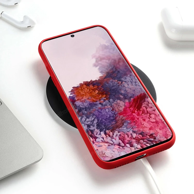 Для Samsung Galaxy Note 10 S10 Lite чехол мягкий жидкий Силиконовый противоударный бампер для