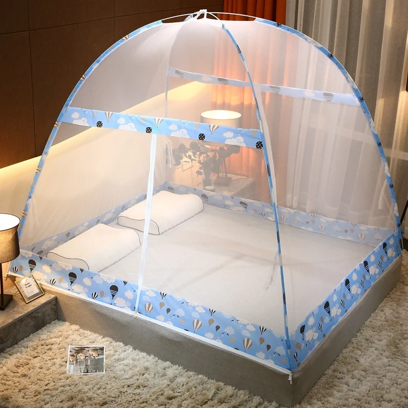 

Single/Twin Foldable Simple Bedroom Mosquito Net Bed Zipper Mosquito Net Double Door Opening Bedroom Decor Home Textile