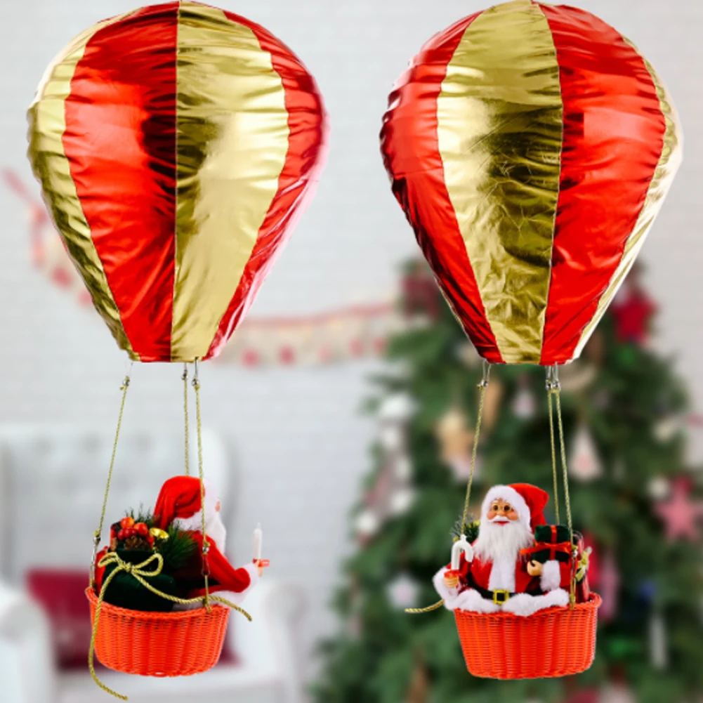 2022 Christmas Decorations Santa Claus Hot Air Balloon Decor Christmas Ornaments for Home Shopping Mall Hotel Ceiling Decoration