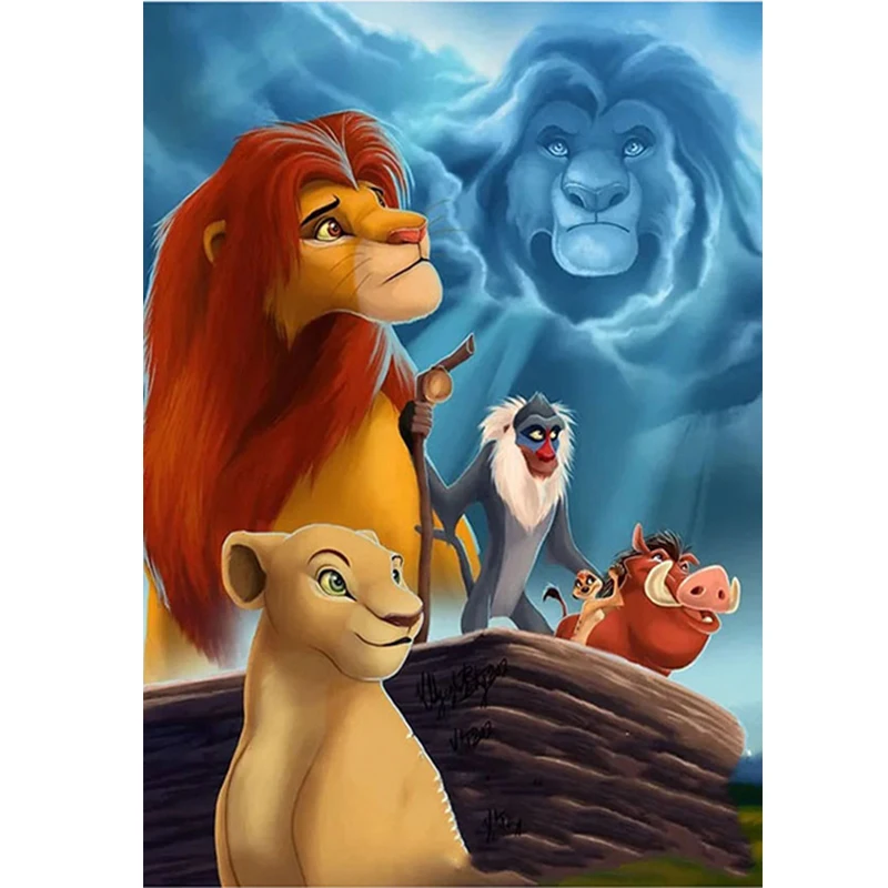 

DisneyThe Lion King Simba 5D DIY Diamond Painting full SquareRound Diamond Embroidery Cross Stitch Rhinestone Mosaic decor