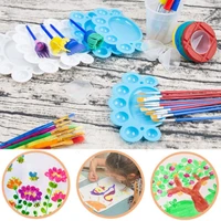 34 pcs painting kit including paint cup with lid palette paint brush set childrens gift art paint supplies1