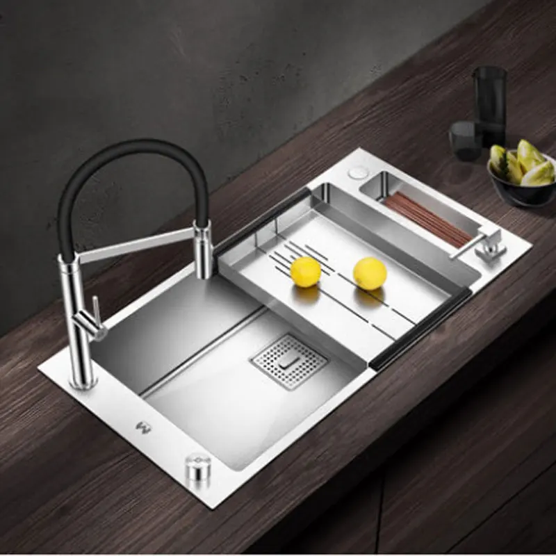 Утолщение 304 кухонная раковина из нержавеющей стали вручную один слот Размер