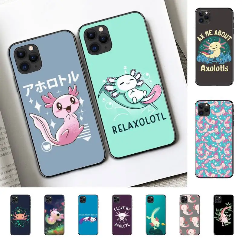 

Yinuoda Cute Animal Axolotl Phone Case for iPhone 11 12 13 mini pro XS MAX 8 7 6 6S Plus X 5S SE 2020 XR cover