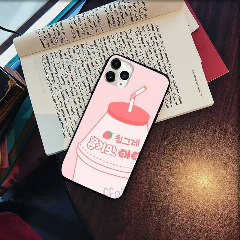 

Cute Strawberry Milk Pattern Phone Case for iPhone 11 12 pro XS MAX 8 7 6 6S Plus X 5S SE 2020 XR Soft silicone