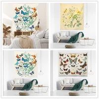 nordic style plant flower butterfly print tapestry 1 piece
