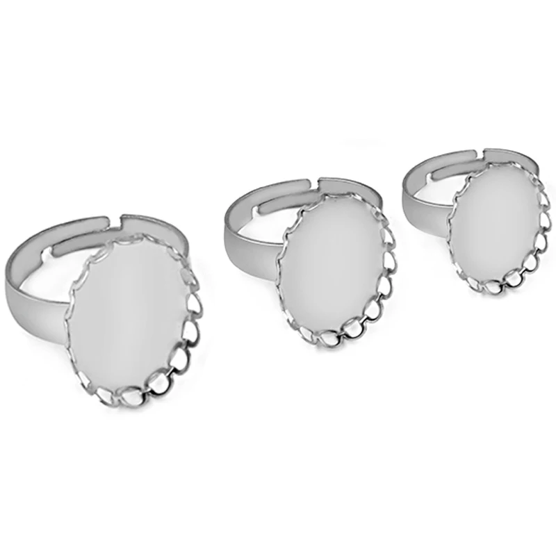 10 шт. нержавеющая сталь регулируемое пустое кольцо основание диаметр 13x18 18x25 мм