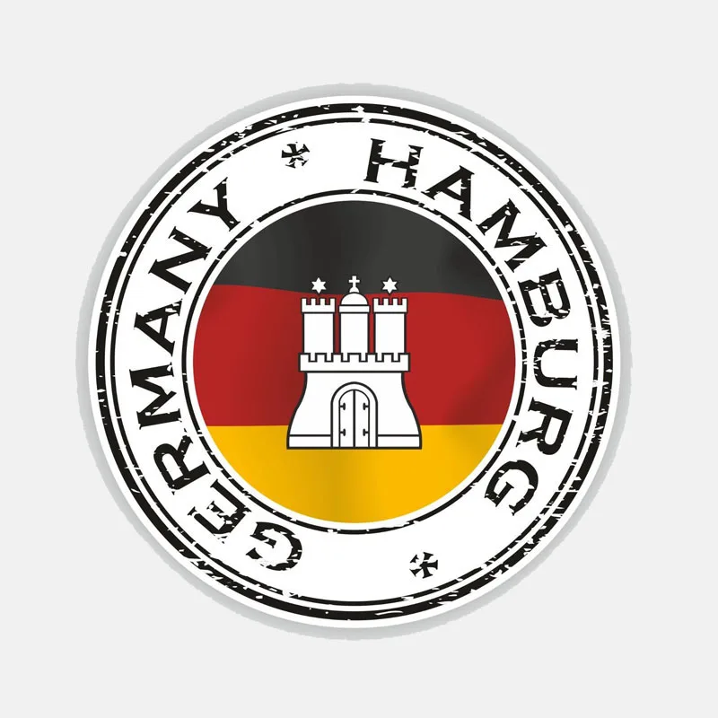 

Creative Germany Hamburg Helmet Car Sticker Accessories Vinyl PVC 12cm*12cm Motorcycle Waterproof Windshield Car Styling Decal