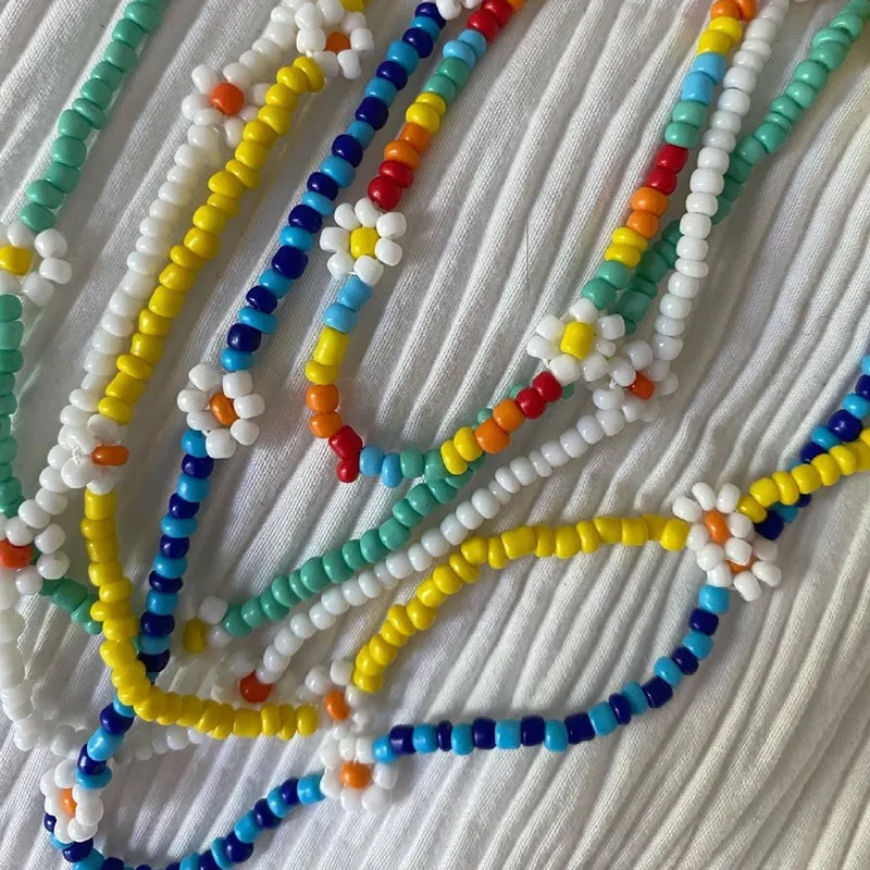 Красочные цветы-Маргаритки подвеска ручной работы ожерелье-чокер до ключиц для