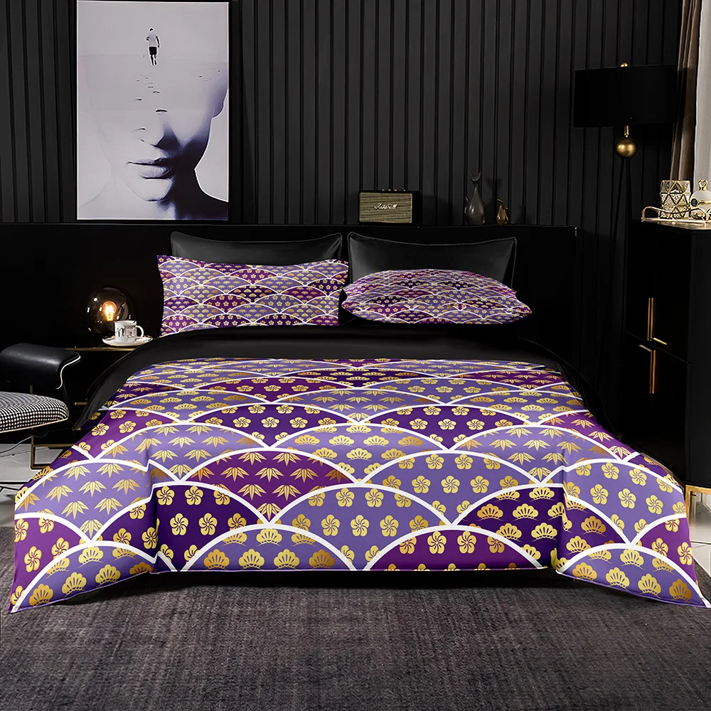 Пододеяльник в японском стиле разноцветный Комплект постельного белья с круглым