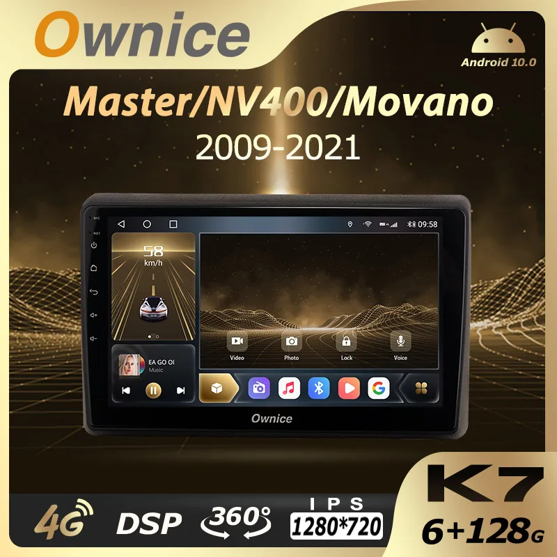Автомобильный радиоприемник K7 Ownice 6G + 128G Android 10 0 для Nissan NV400 2009 -2021 Movano