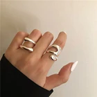 Минимализм серебряного цвета Нерегулярные геометрические перстни для женщин 2021 классическое круглое Открытое кольцо женское ювелирное изделие подарки
