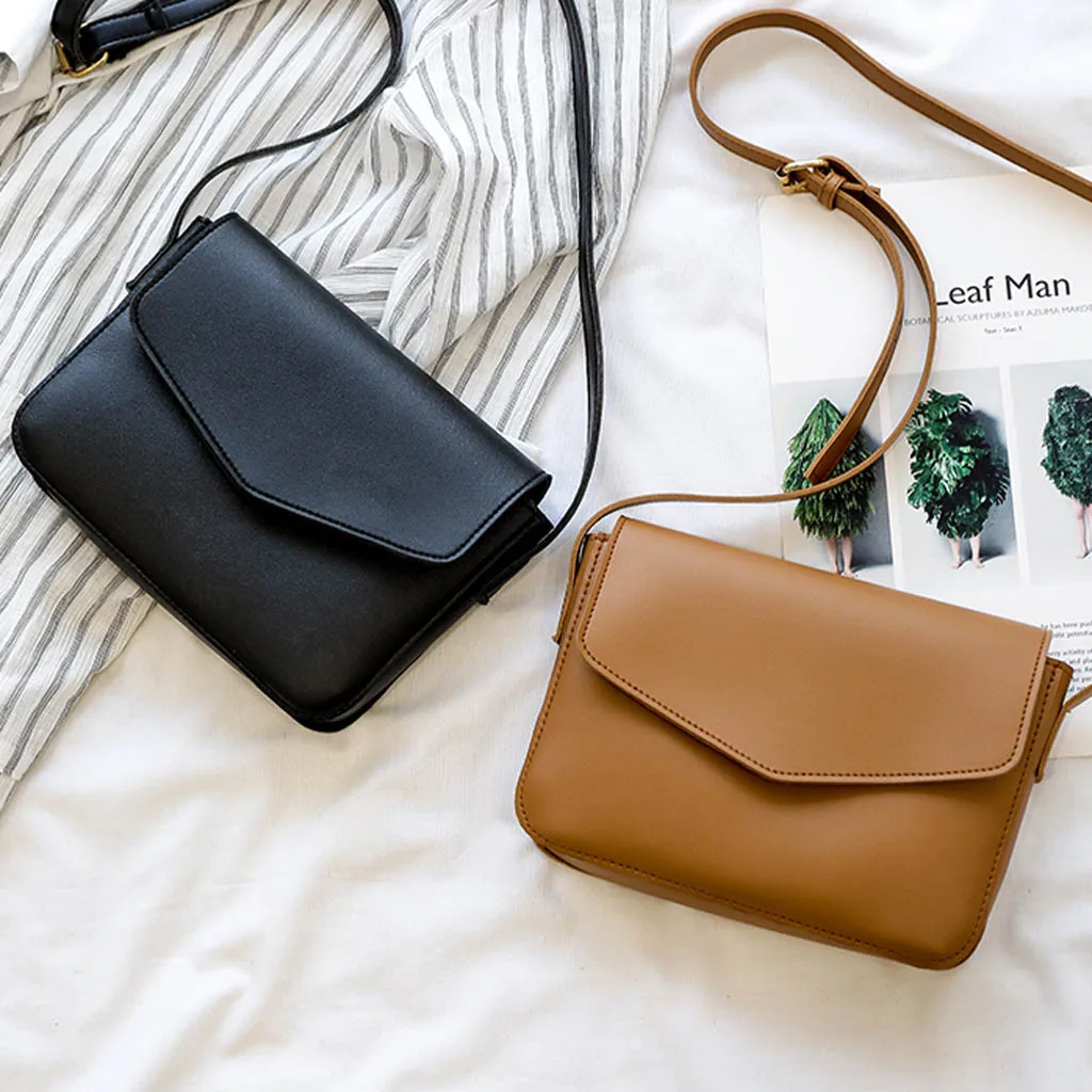 Маленькая квадратная сумка с откидной крышкой 2019 модная однотонная простая