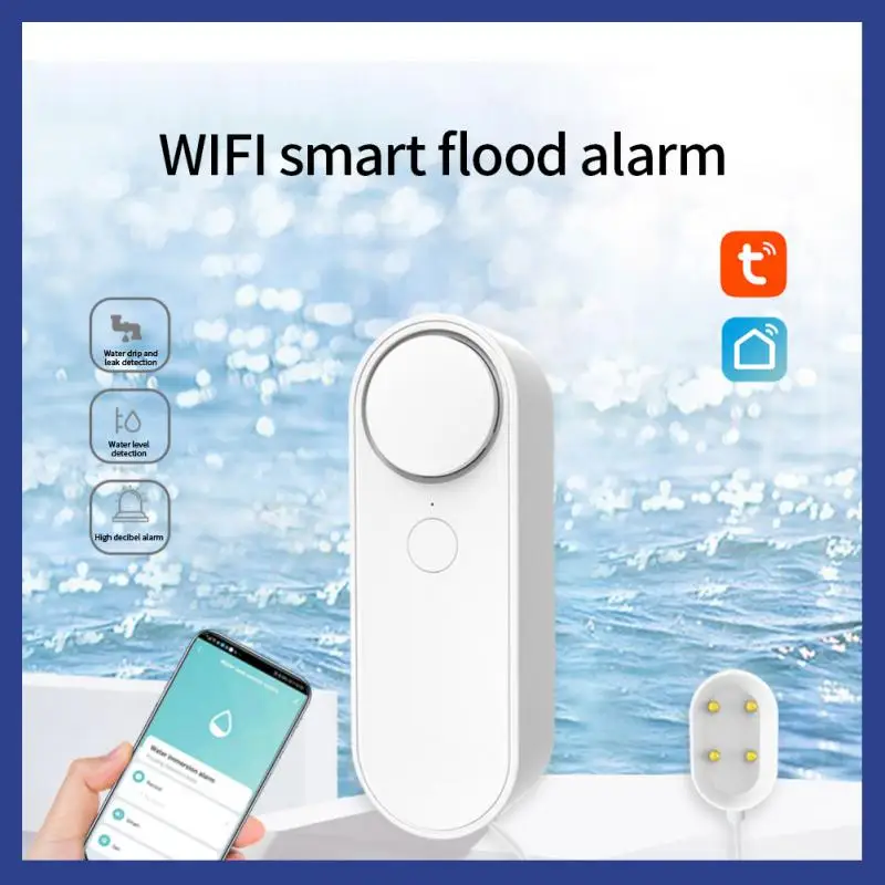 

Tuya Wifi Water Leakage Sensor Detector Flood Detector Overflow Smart Home Security System Water Leak Alarm Remote Control