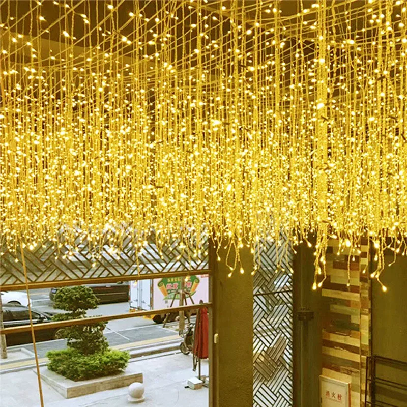 

LED Christmas lights waterfall lamp outdoor decoration 5M droop 0.4-0.6m led curtain string lights party garden eaves decoration